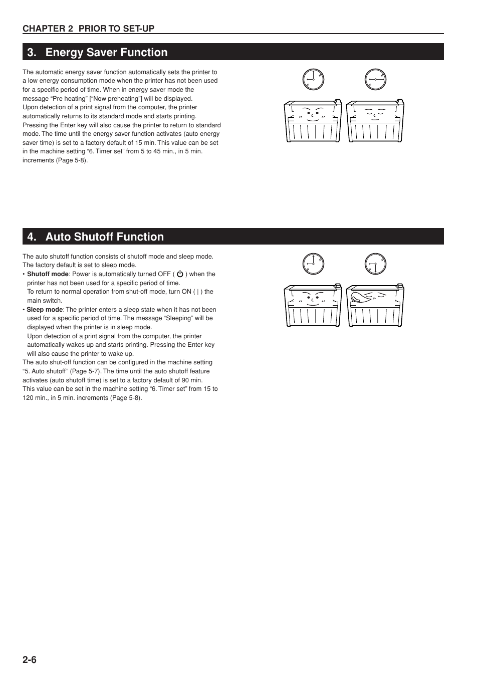Energy saver function, Auto shutoff function | Kyocera KM-P4845w User Manual | Page 18 / 68