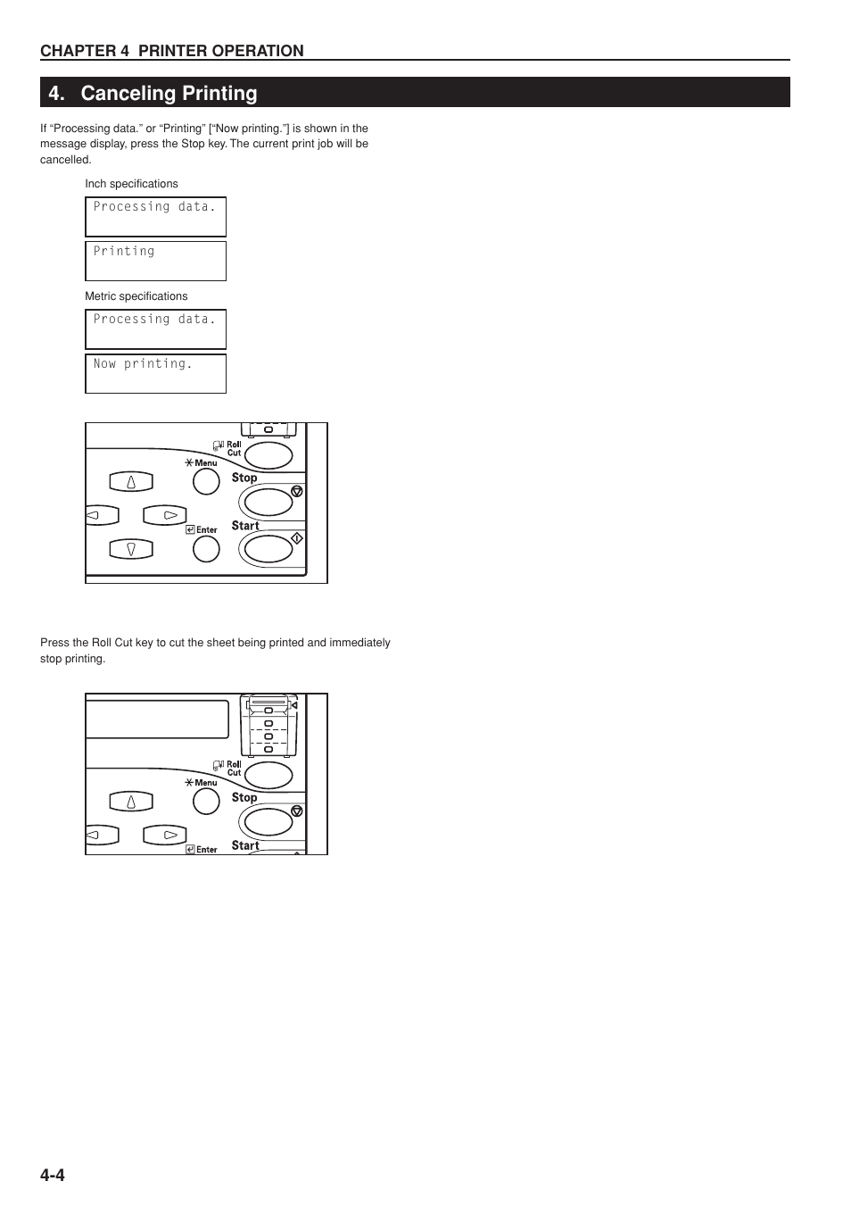 Canceling printing | Kyocera KM-P4845w User Manual | Page 32 / 68