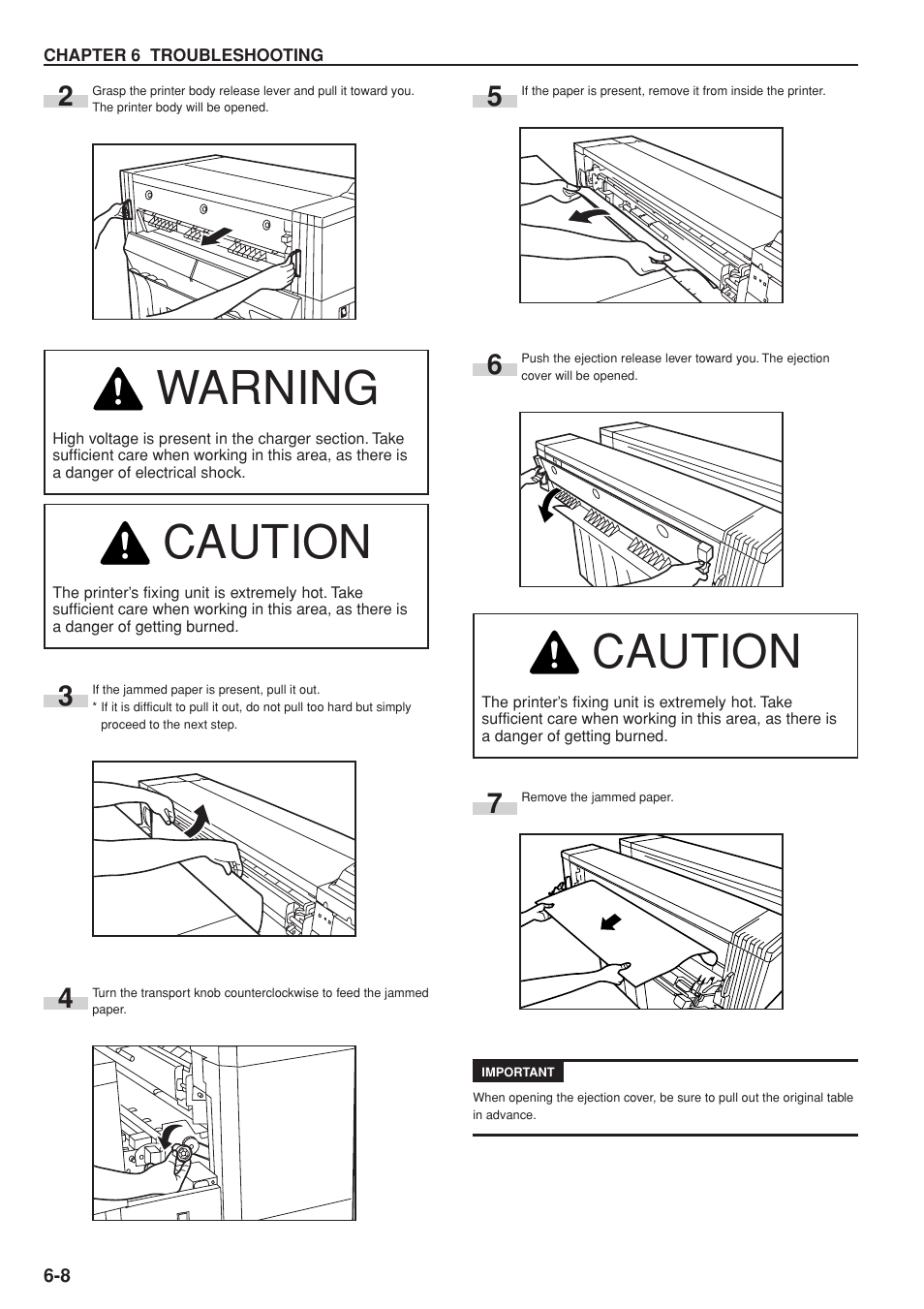 Warning, Caution | Kyocera KM-P4845w User Manual | Page 54 / 68