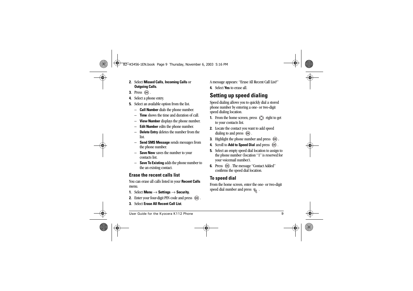 Kyocera K112 User Manual | Page 15 / 42