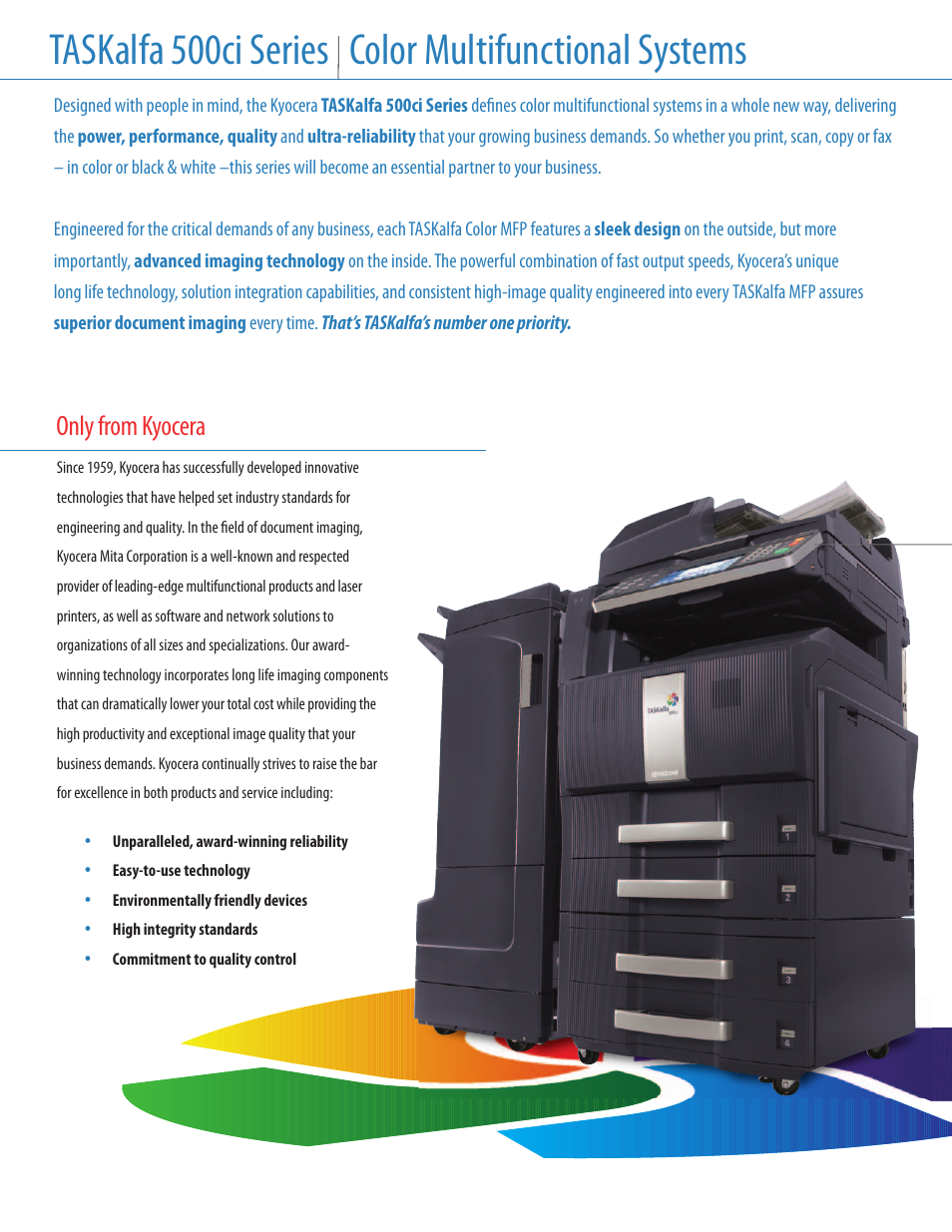 Only from kyocera | Kyocera TASKalfa 500ci Series User Manual | Page 2 / 8