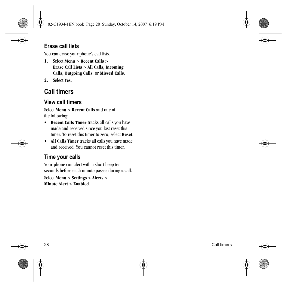 Call timers | Kyocera Lingo M1000 User Manual | Page 36 / 88