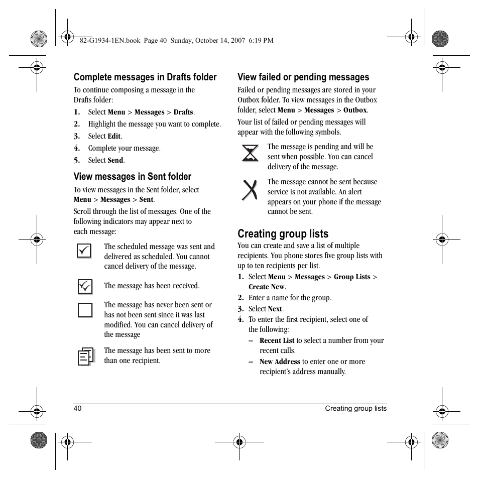 Creating group lists | Kyocera Lingo M1000 User Manual | Page 48 / 88