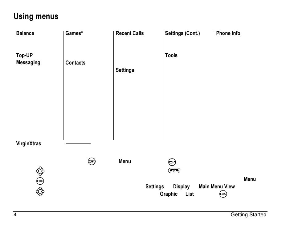 Using menus | Kyocera Rave K-7 User Manual | Page 12 / 56