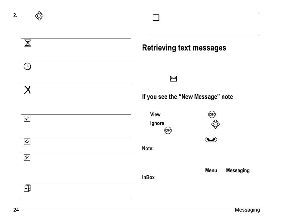 Retrieving text messages | Kyocera Rave K-7 User Manual | Page 32 / 56