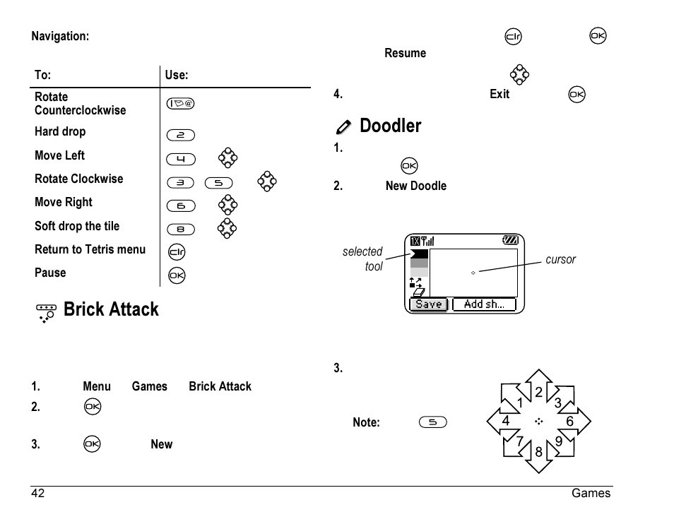 Brick attack, Doodler | Kyocera Rave K-7 User Manual | Page 50 / 56