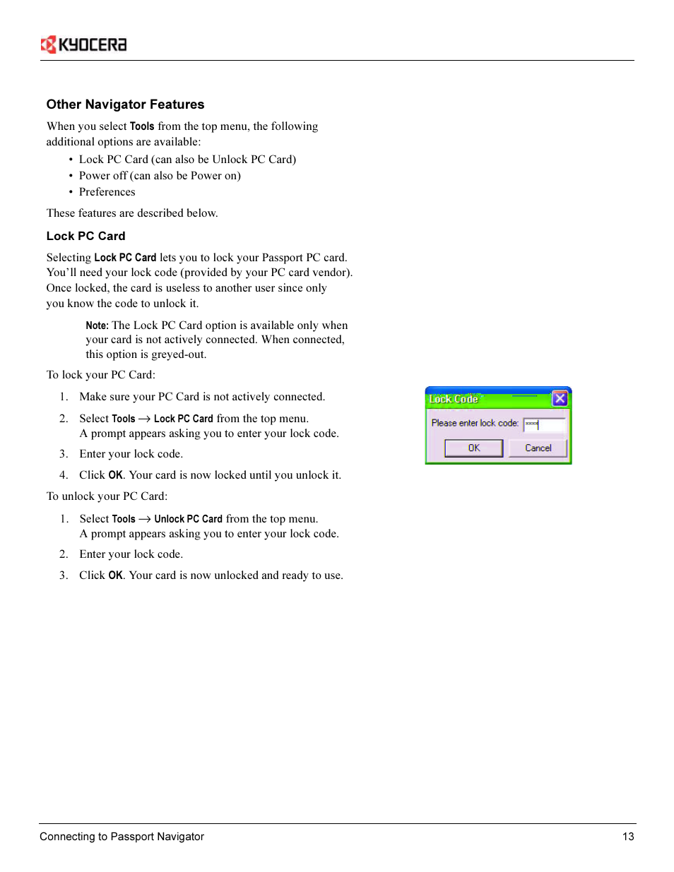 Kyocera Passport PC Card User Manual | Page 15 / 23