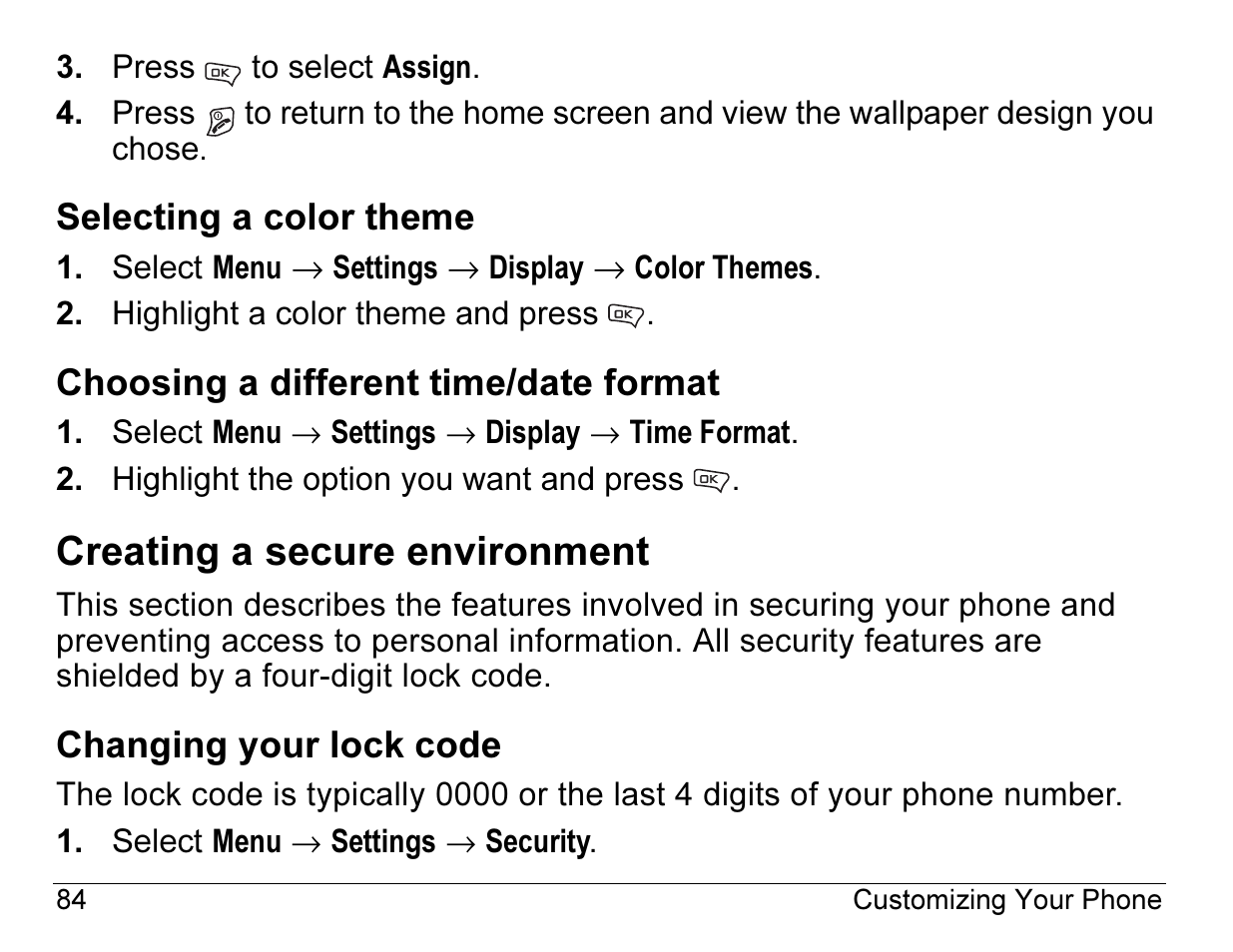 Creating a secure environment | Kyocera Angel SE47 User Manual | Page 106 / 148