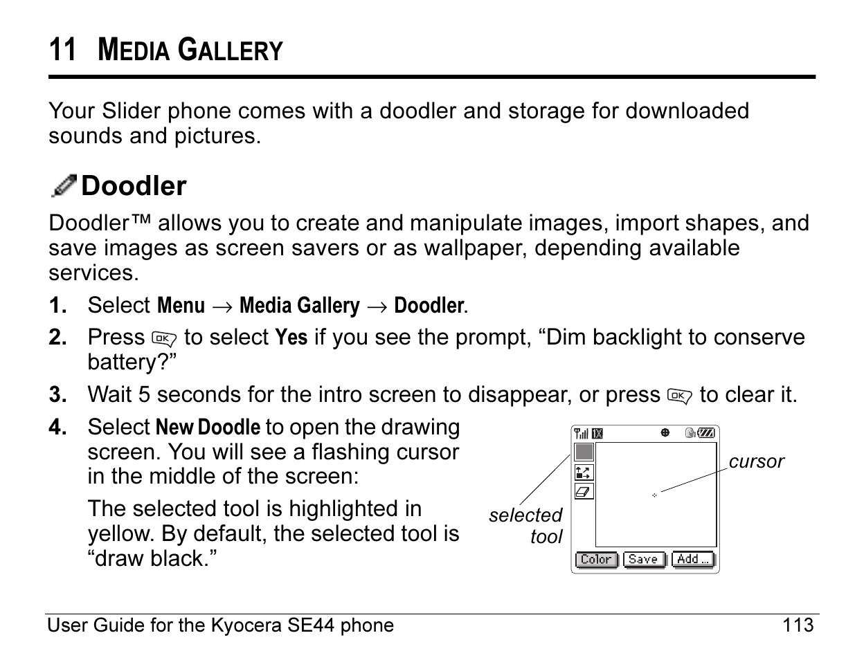 11 m, Doodler | Kyocera Angel SE47 User Manual | Page 135 / 148