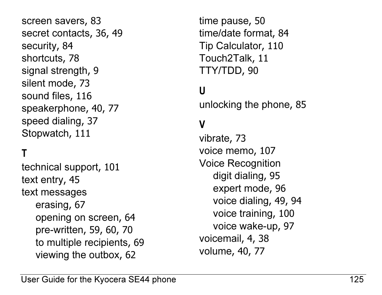 Kyocera Angel SE47 User Manual | Page 147 / 148
