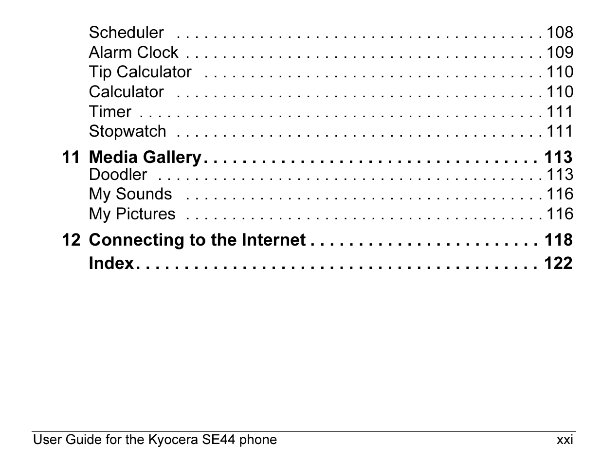Kyocera Angel SE47 User Manual | Page 21 / 148