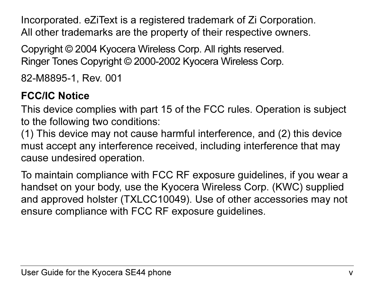 Kyocera Angel SE47 User Manual | Page 5 / 148