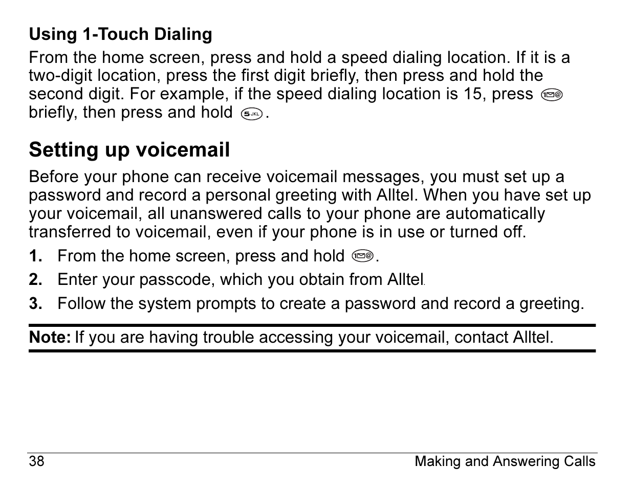 Setting up voicemail | Kyocera Angel SE47 User Manual | Page 60 / 148