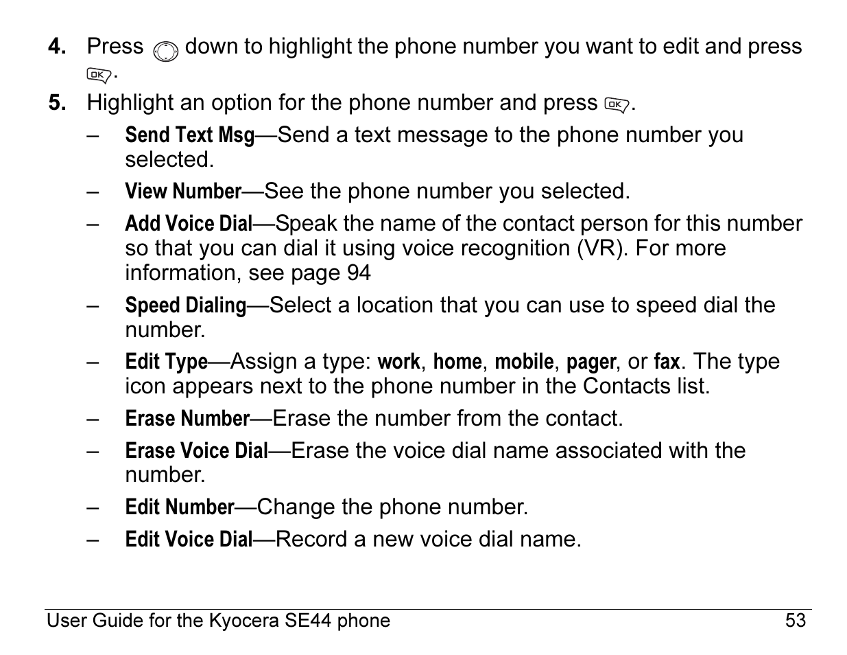 Kyocera Angel SE47 User Manual | Page 75 / 148