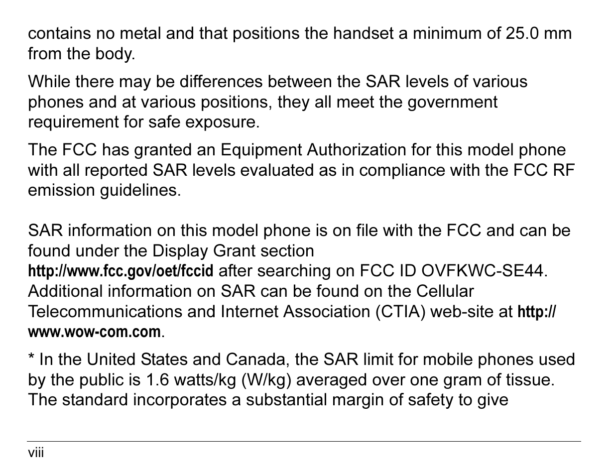 Kyocera Angel SE47 User Manual | Page 8 / 148