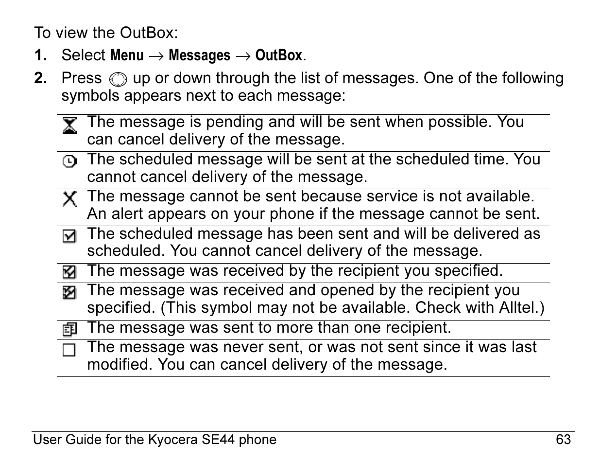 Kyocera Angel SE47 User Manual | Page 85 / 148