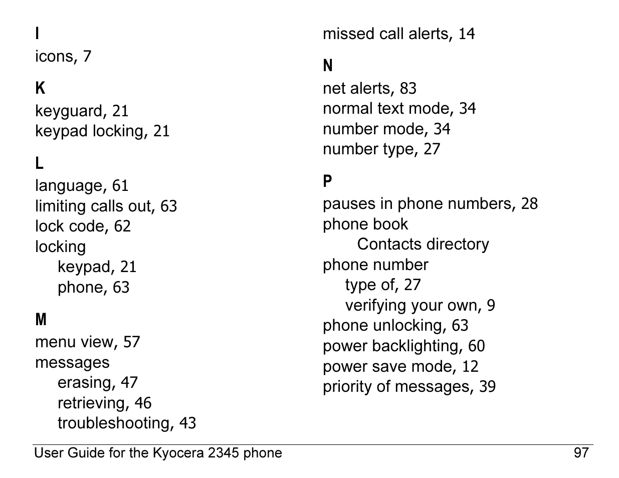 Kyocera 2345 User Manual | Page 117 / 120