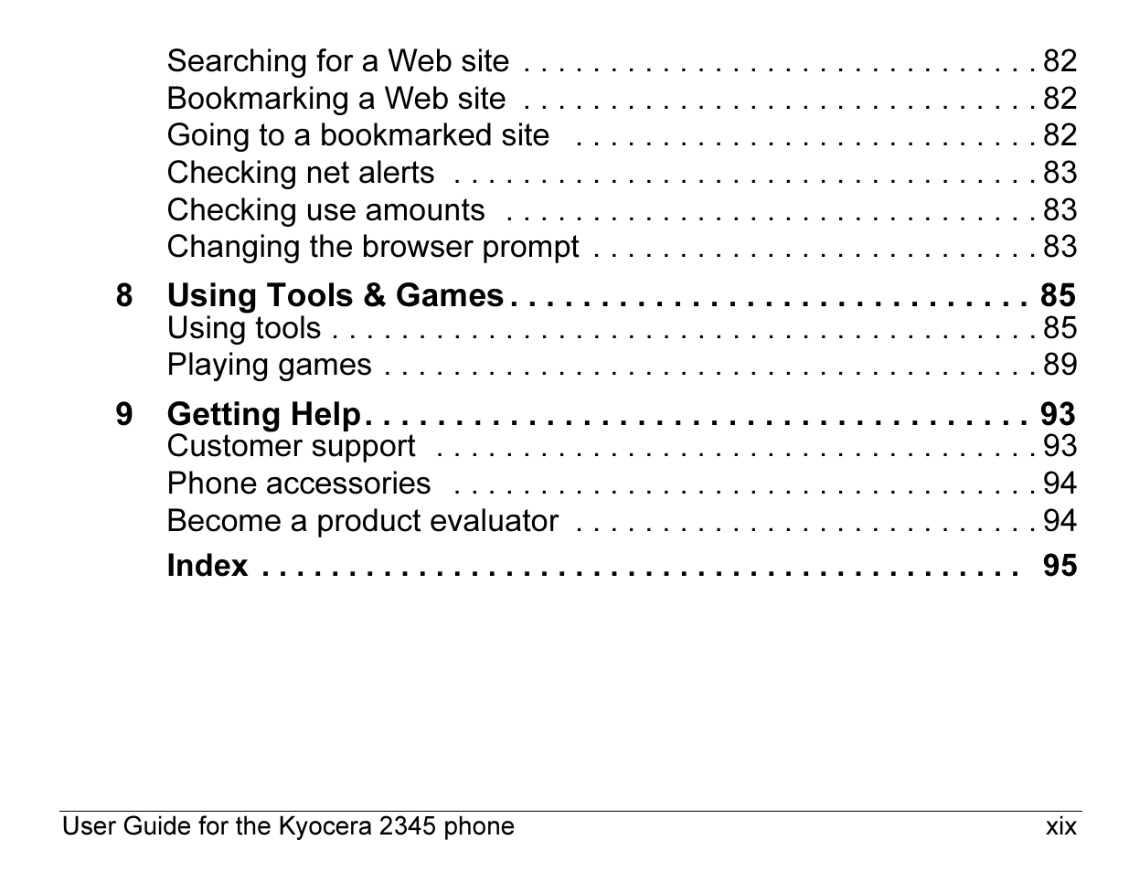 Kyocera 2345 User Manual | Page 19 / 120