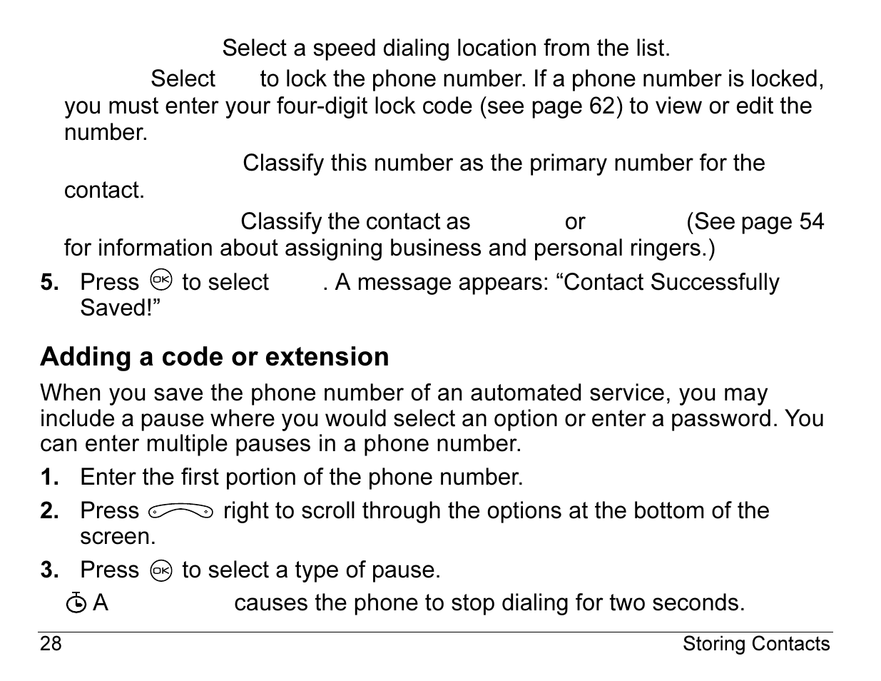 Adding a code or extension | Kyocera 2345 User Manual | Page 48 / 120