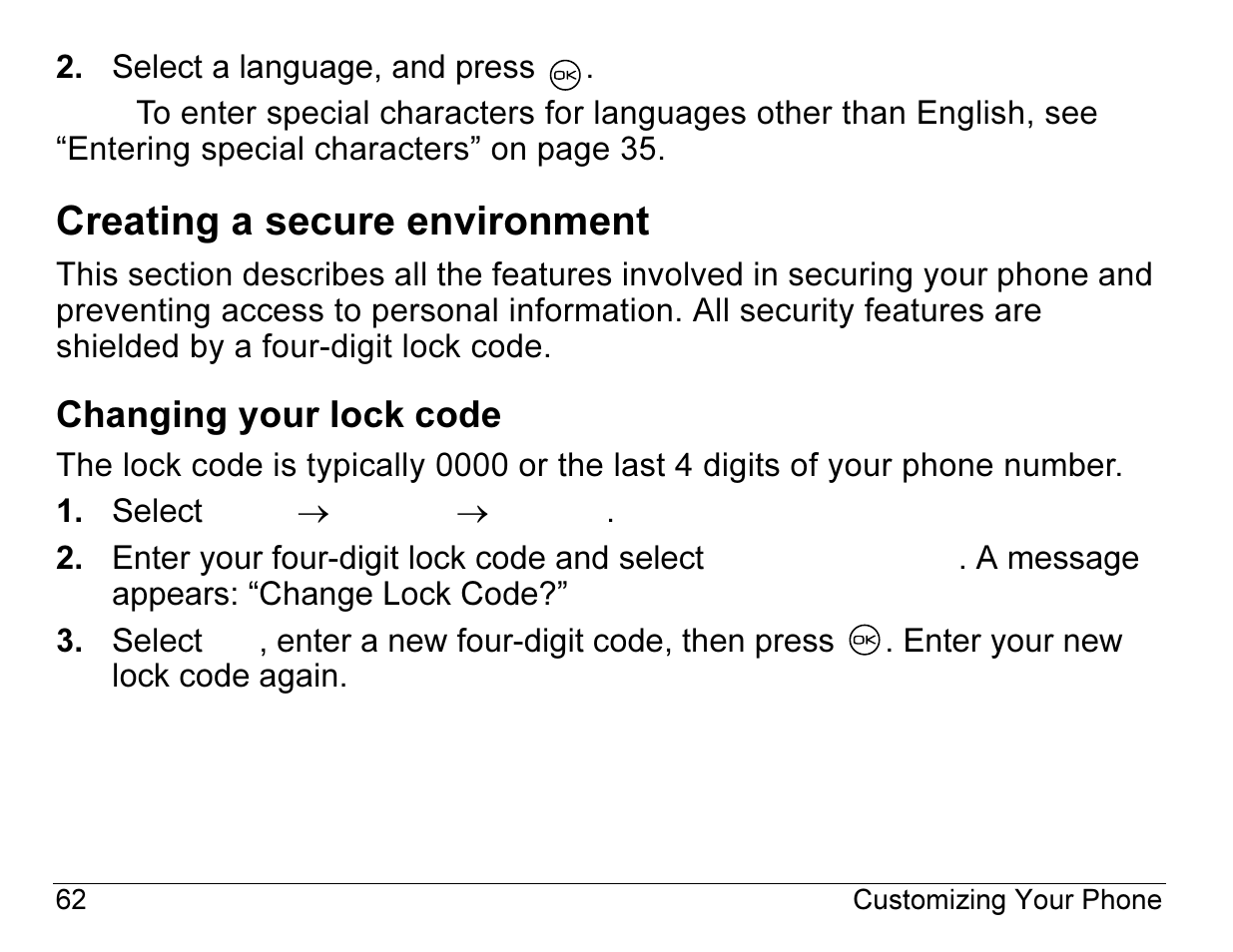 Creating a secure environment | Kyocera 2345 User Manual | Page 82 / 120