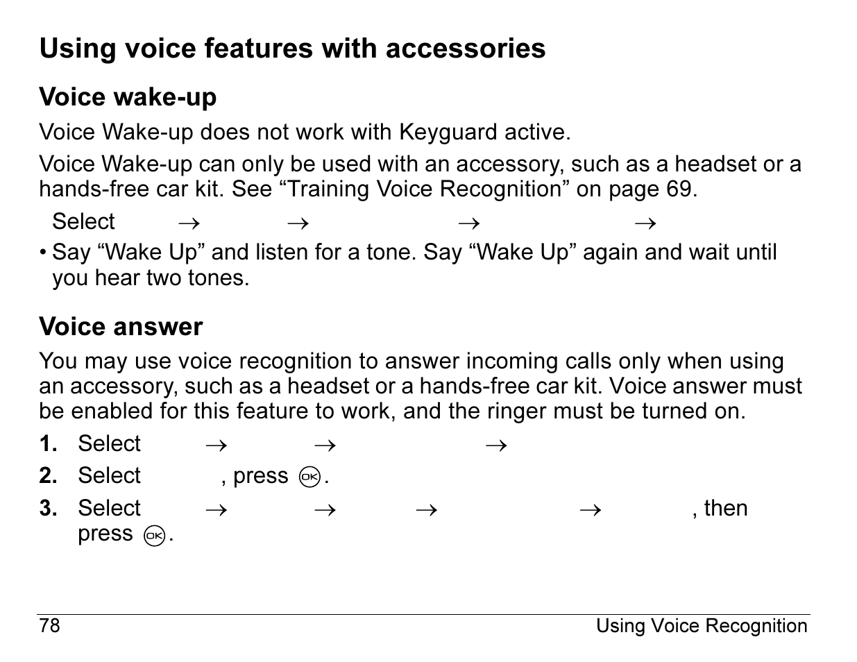 Using voice features with accessories | Kyocera 2345 User Manual | Page 98 / 120