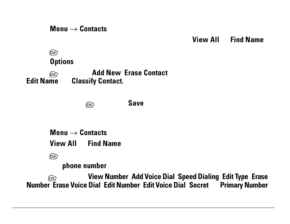 Editing or erasing a contact, Editing a number | Kyocera S14 User Manual | Page 60 / 123