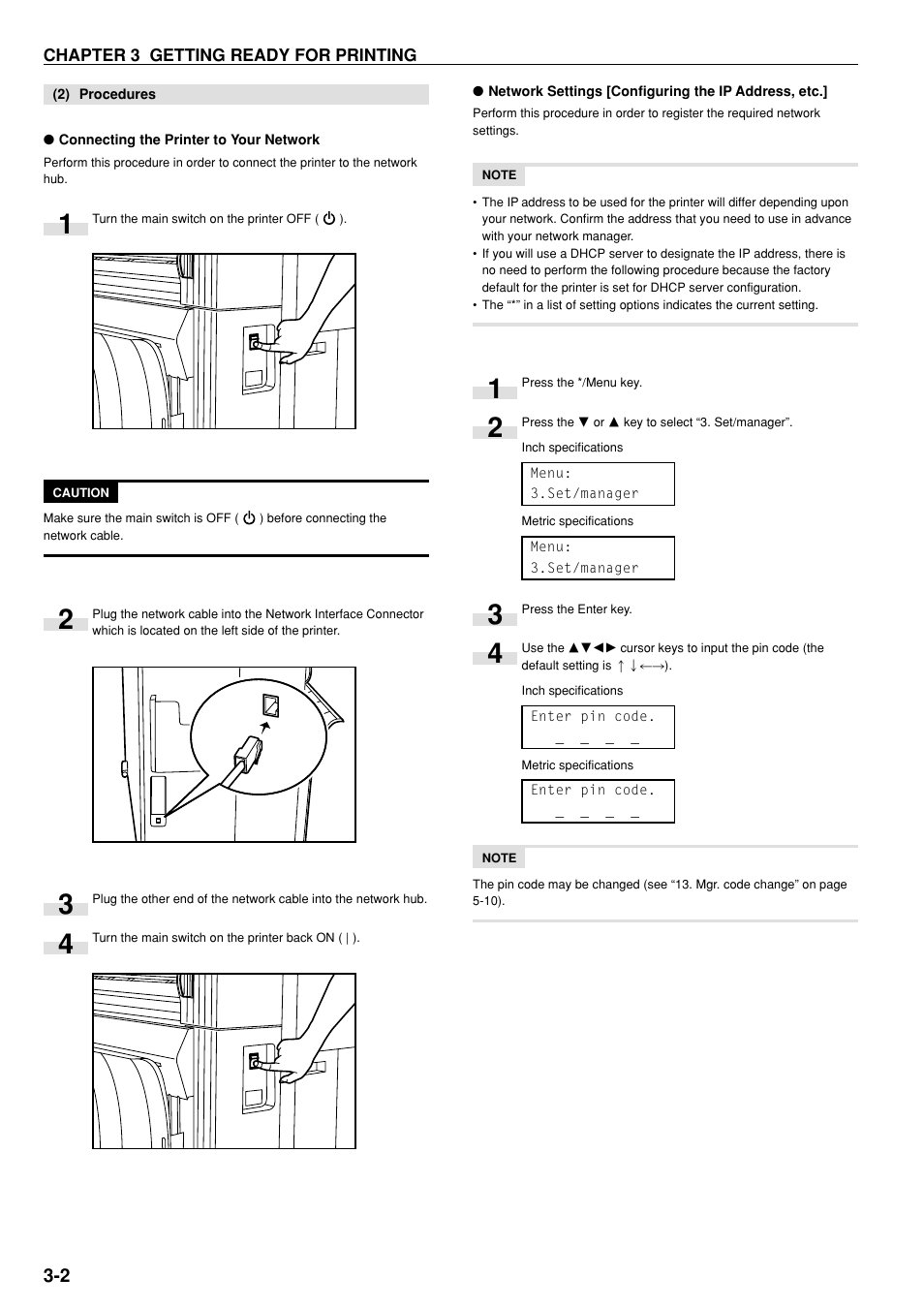 2) procedures, 2) procedures -2 | Kyocera KM-P4850w User Manual | Page 20 / 68