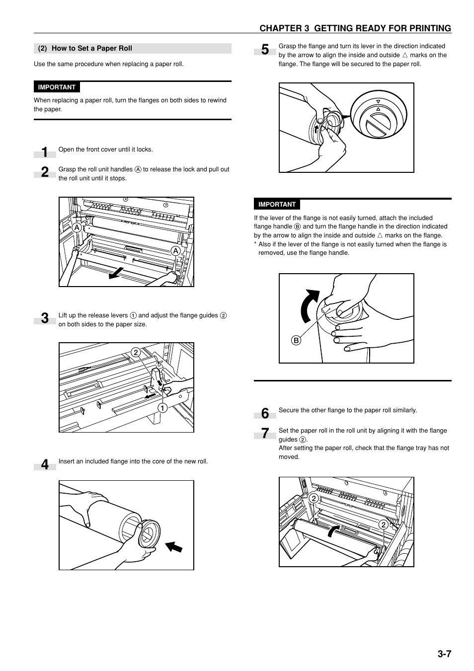2) how to set a paper roll, 2) how to set a paper roll -7 | Kyocera KM-P4850w User Manual | Page 25 / 68