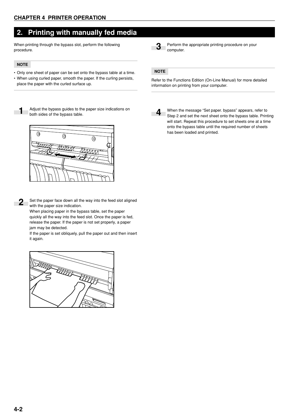 Printing with manually fed media, Printing with manually fed media -2 | Kyocera KM-P4850w User Manual | Page 30 / 68