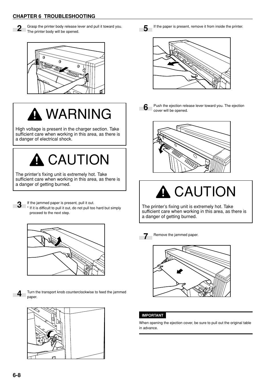 Warning, Caution | Kyocera KM-P4850w User Manual | Page 54 / 68