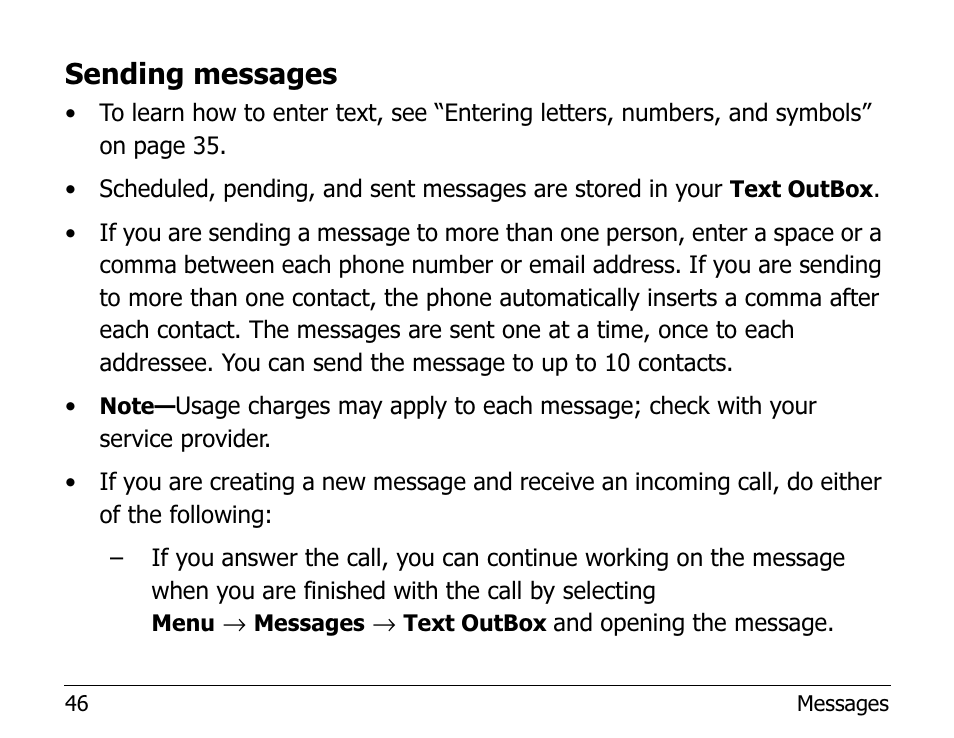 Sending messages | Kyocera 2100 Series User Manual | Page 66 / 123
