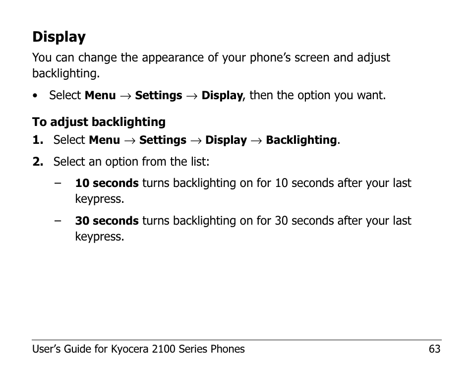 Display | Kyocera 2100 Series User Manual | Page 83 / 123