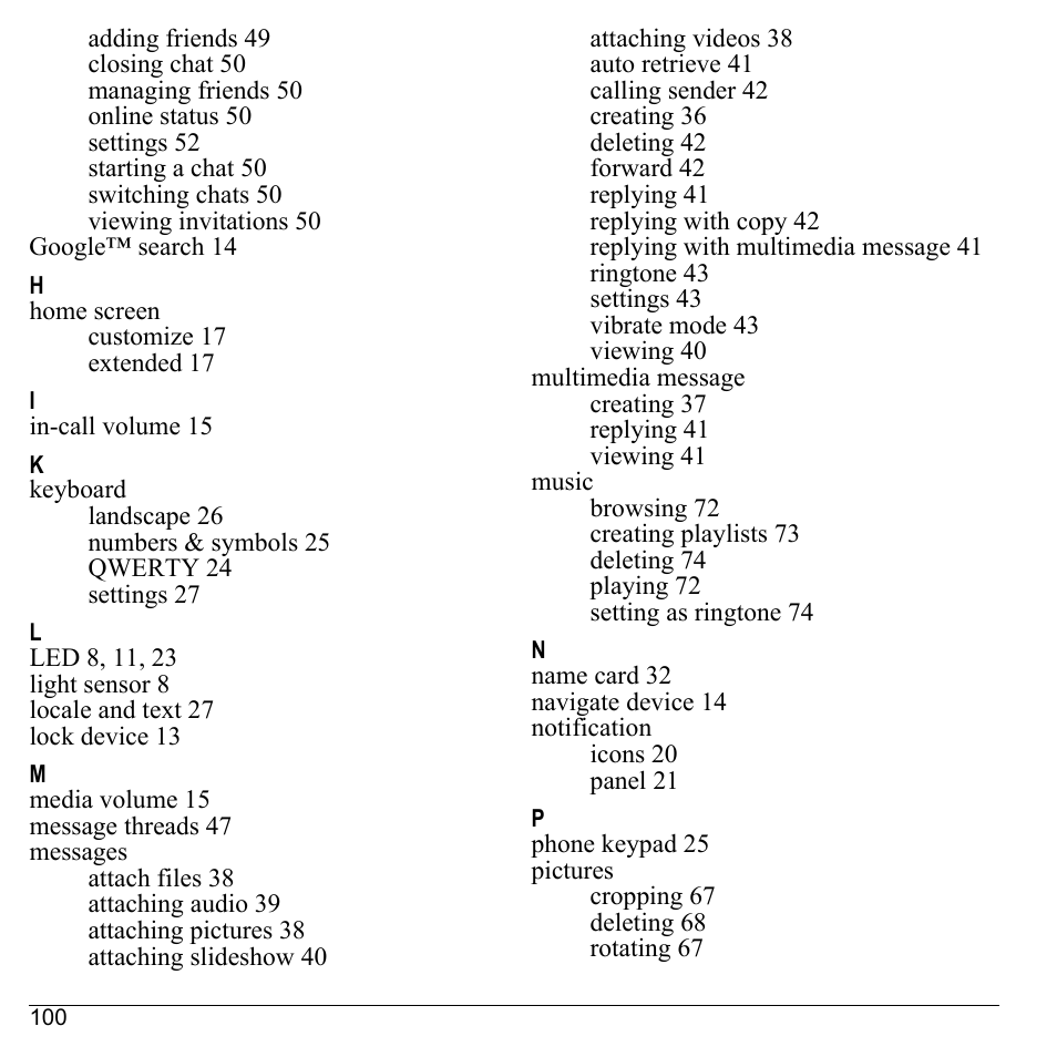 Kyocera Sanyo Zio ZioTM M6000 User Manual | Page 100 / 102