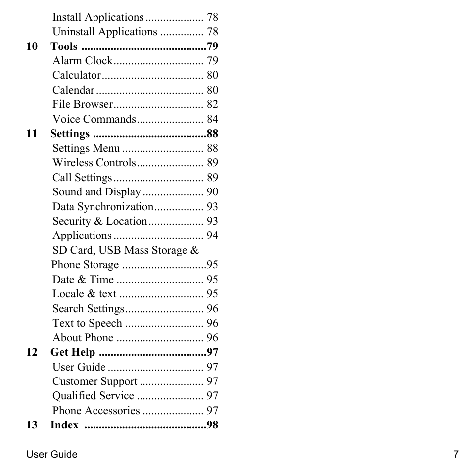 Kyocera Sanyo Zio ZioTM M6000 User Manual | Page 7 / 102
