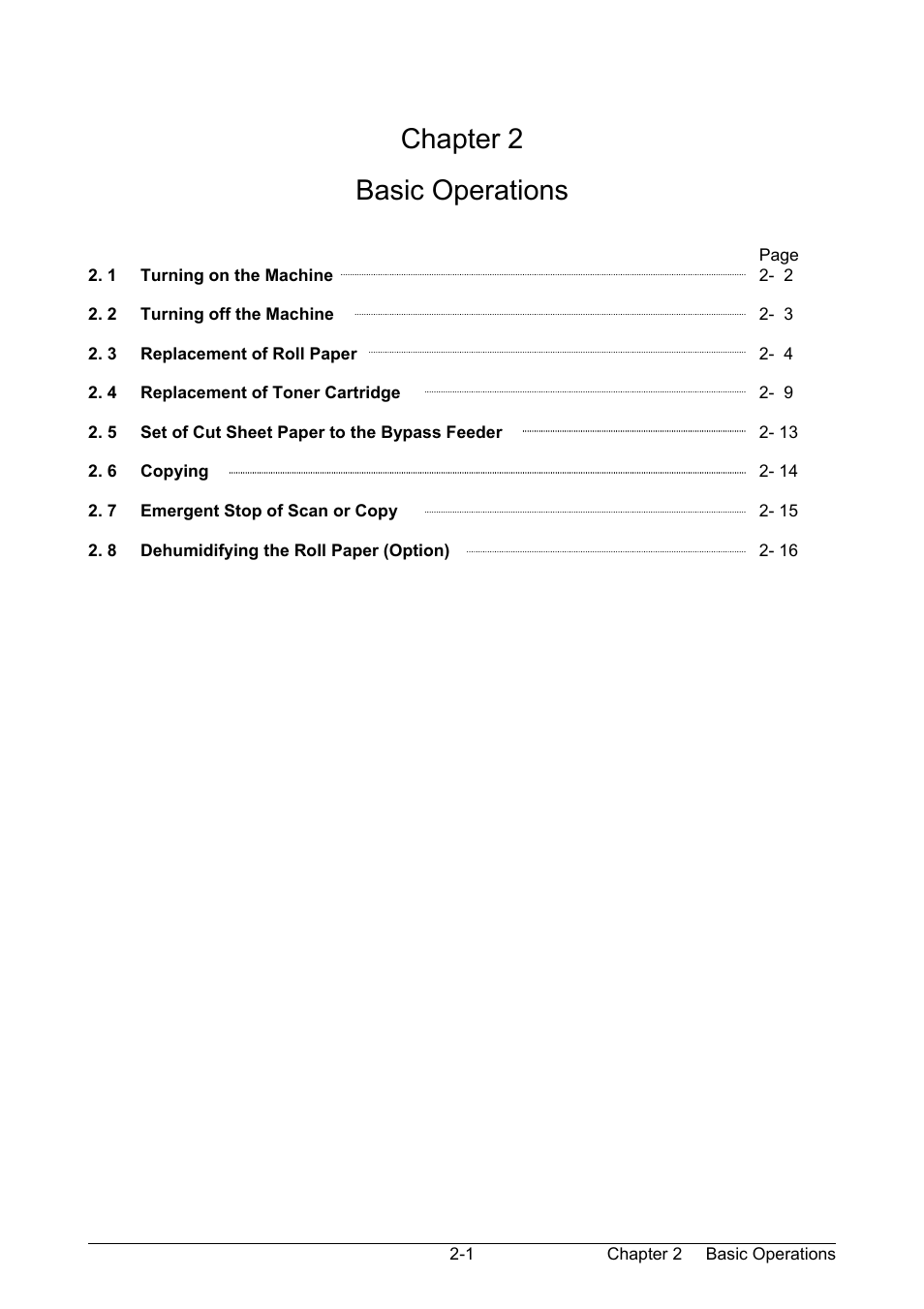 Chapter 2, Basic operations | Kyocera KM-3650w User Manual | Page 18 / 62