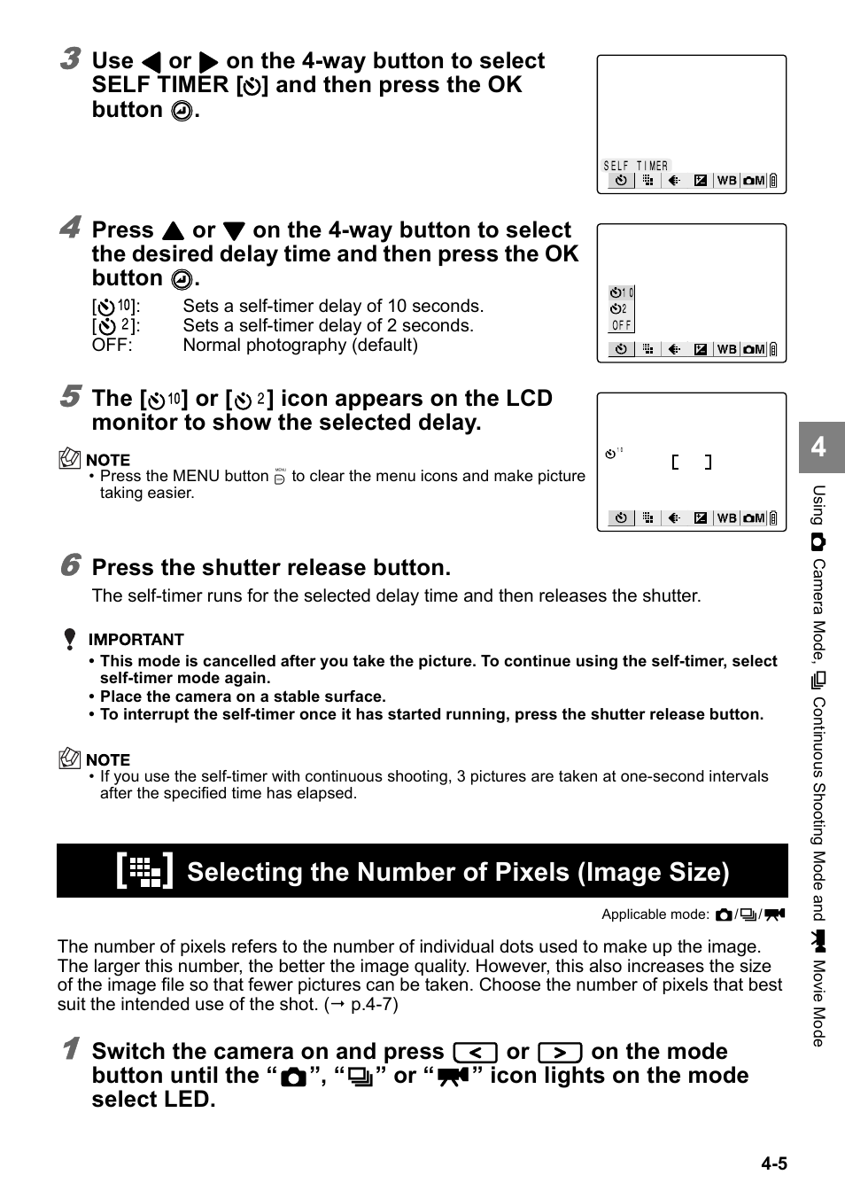 Selecting the number of pixels (image size) | Kyocera Finecam SL400R User Manual | Page 63 / 134