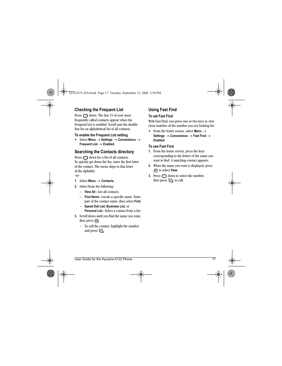 Kyocera K122 User Manual | Page 25 / 48