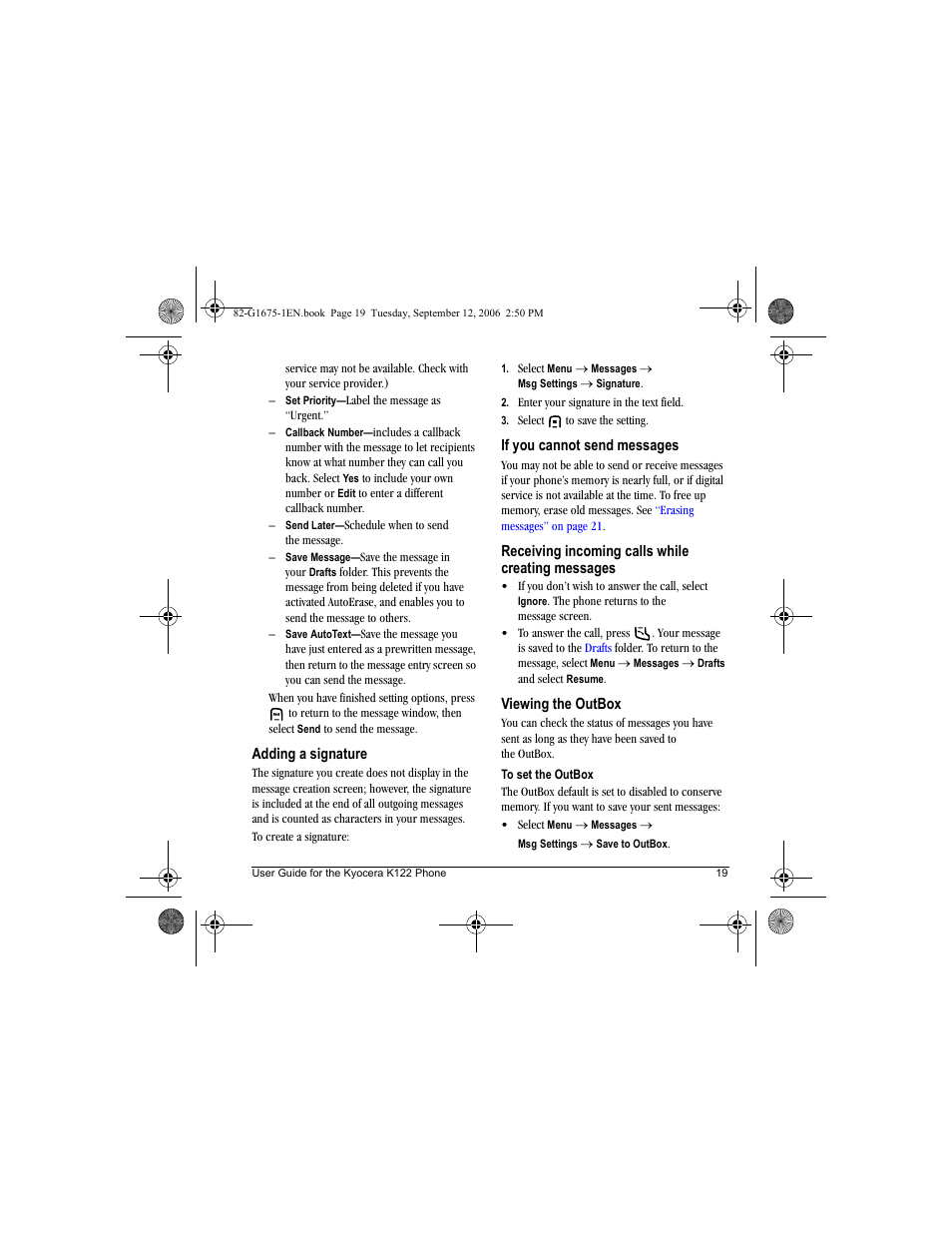 Kyocera K122 User Manual | Page 27 / 48