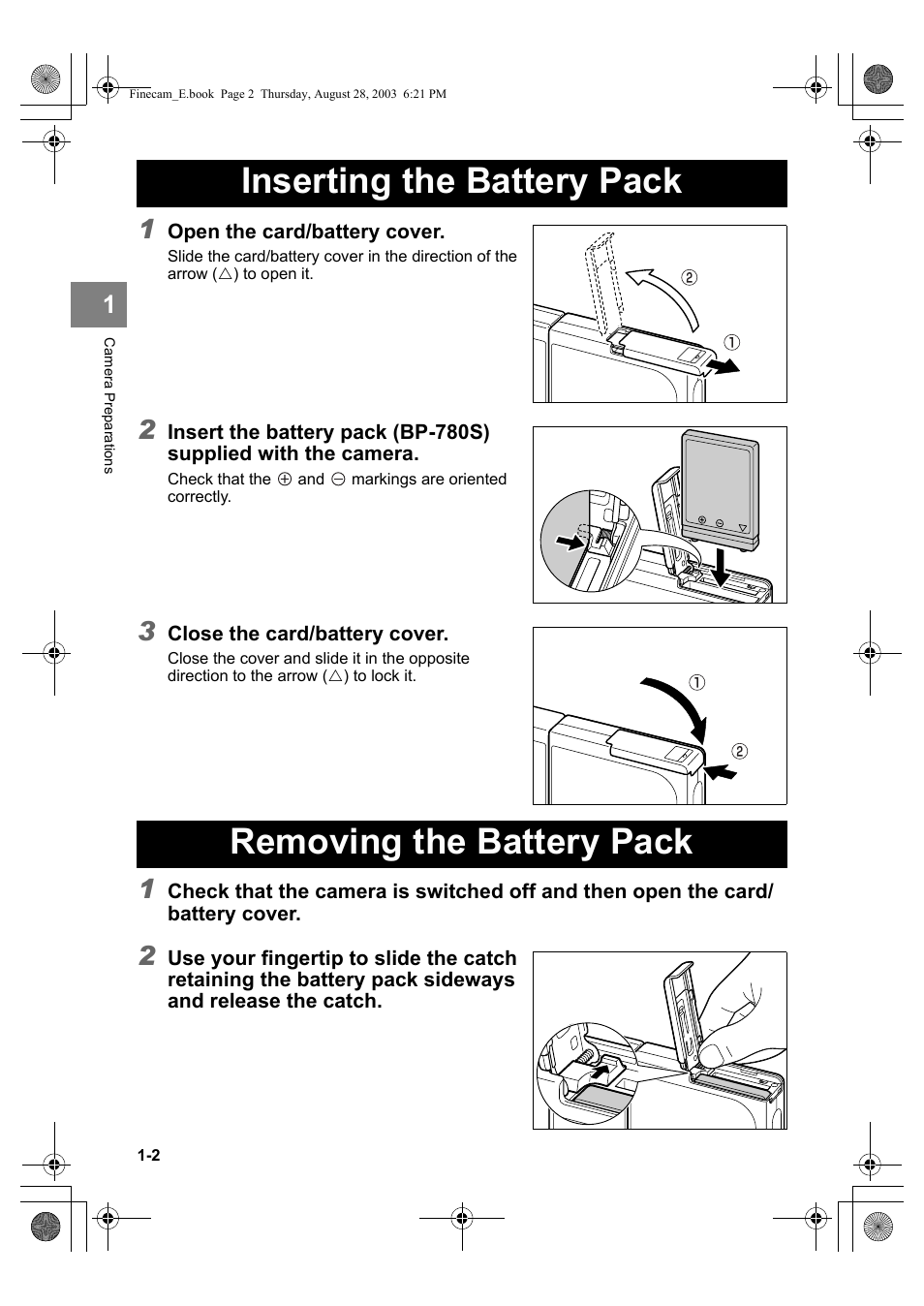 Inserting the battery pack, Removing the battery pack | Kyocera SL300R User Manual | Page 18 / 134
