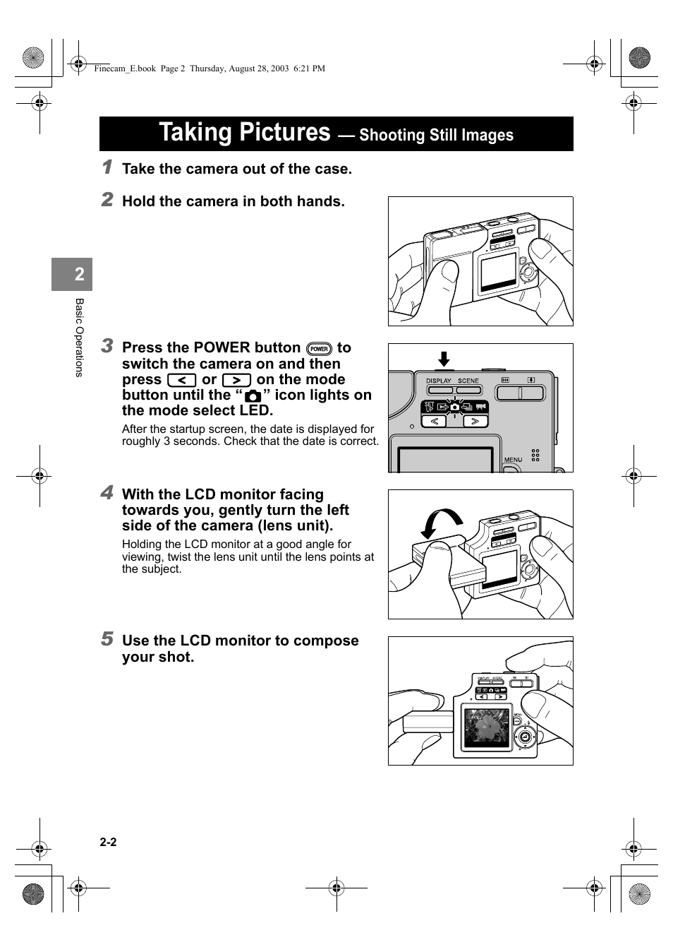 Taking pictures | Kyocera SL300R User Manual | Page 26 / 134