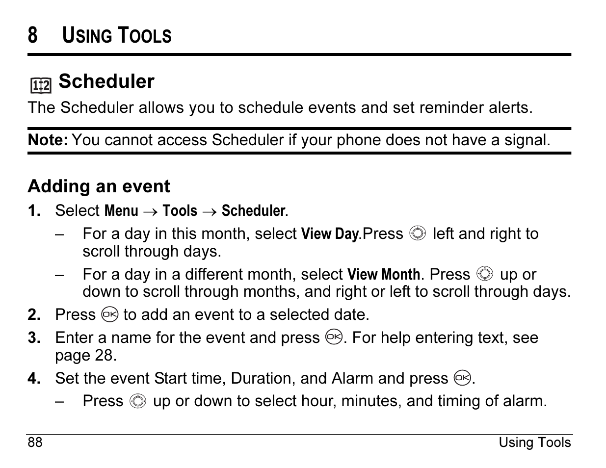 Scheduler | Kyocera ENERGI K490 User Manual | Page 110 / 135