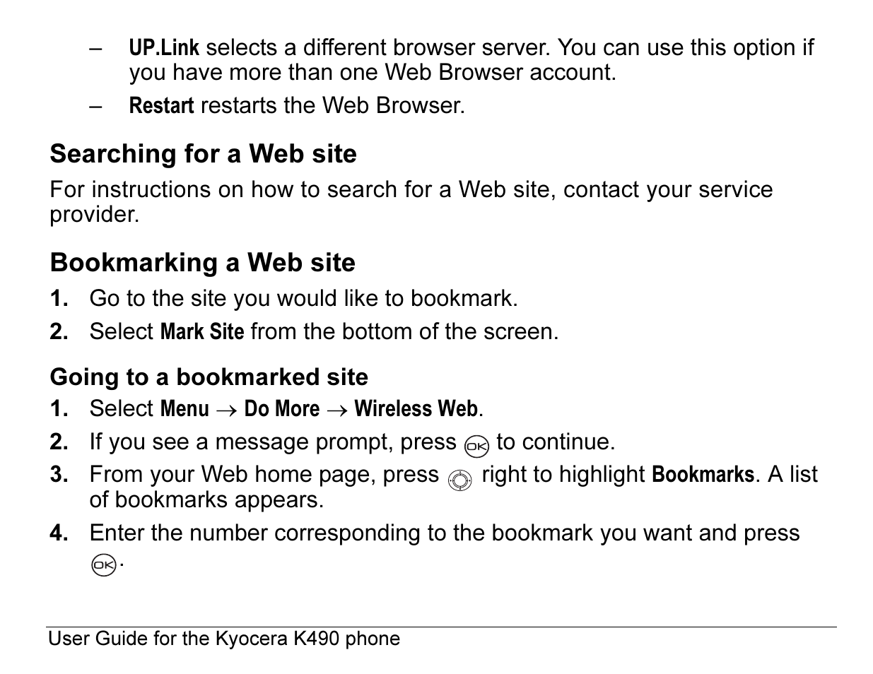 Kyocera ENERGI K490 User Manual | Page 129 / 135