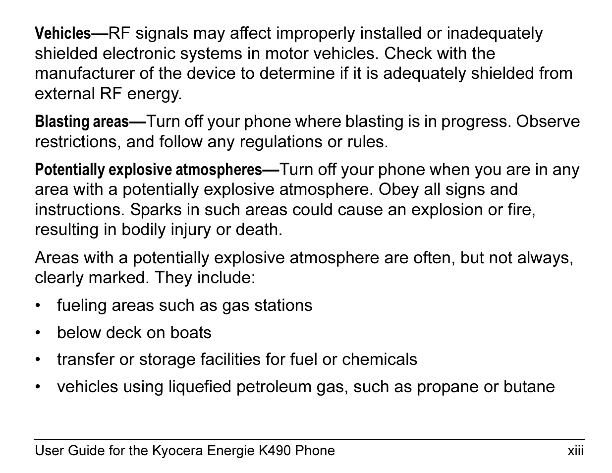 Kyocera ENERGI K490 User Manual | Page 13 / 135