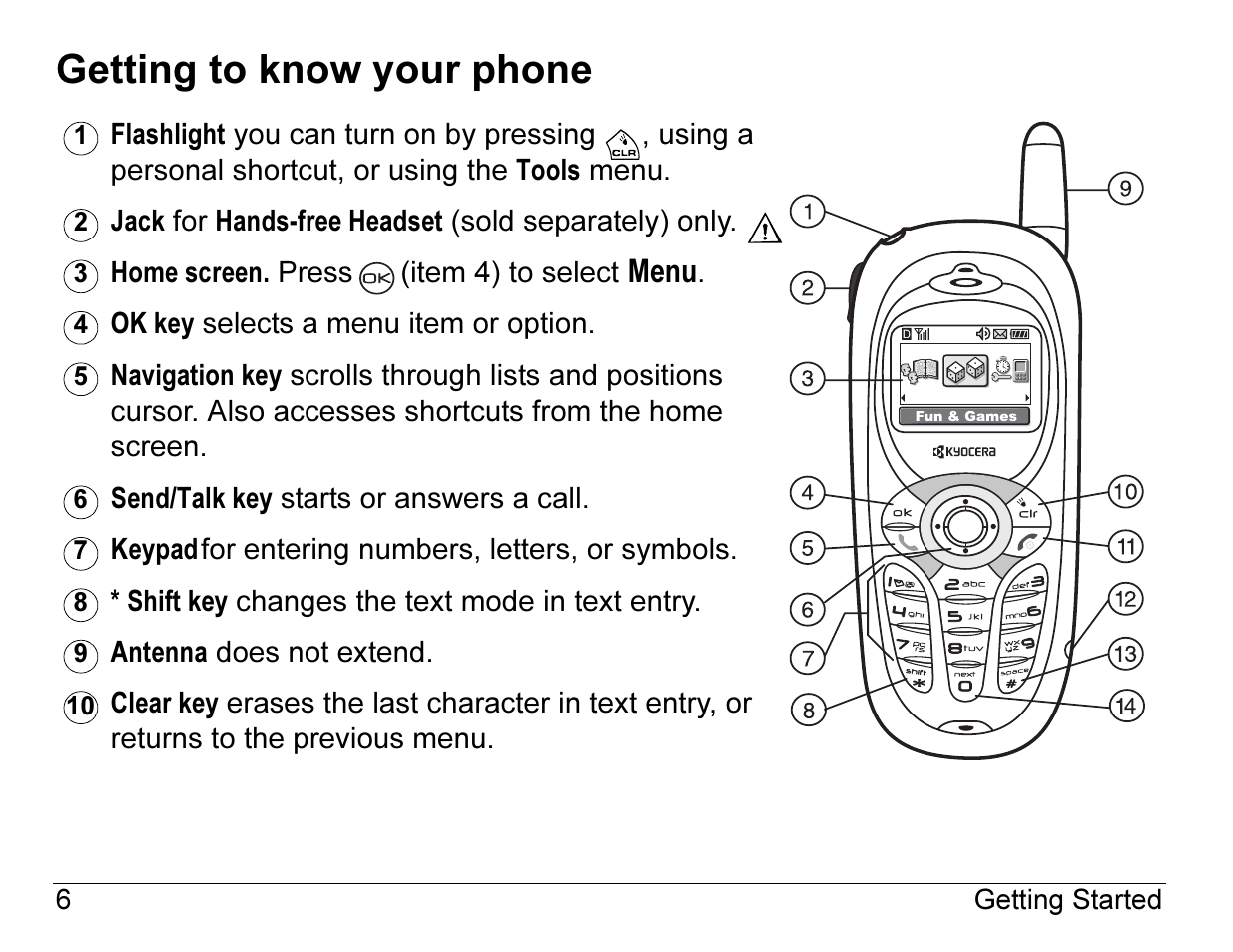 Getting to know your phone, Menu | Kyocera ENERGI K490 User Manual | Page 28 / 135