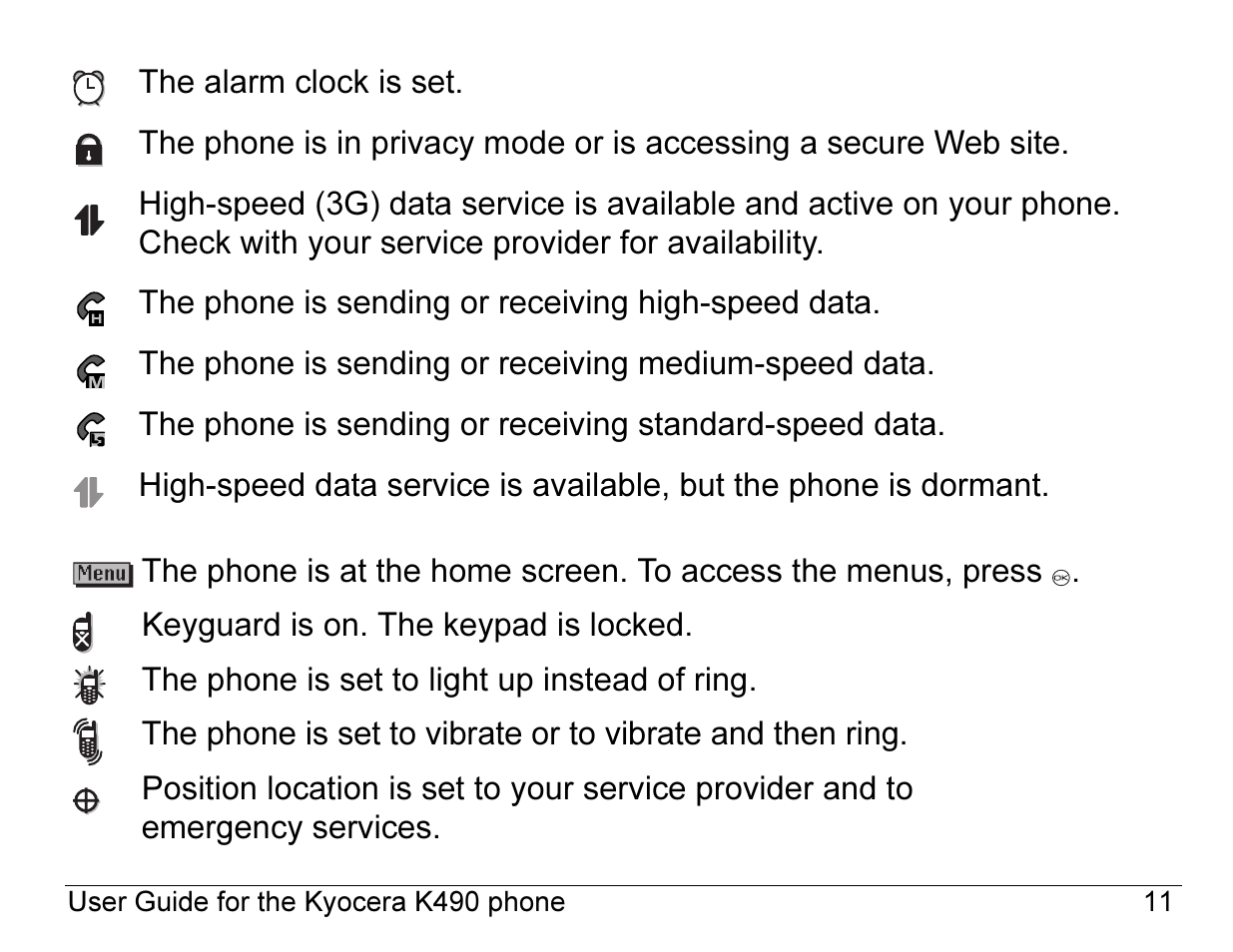 Kyocera ENERGI K490 User Manual | Page 33 / 135