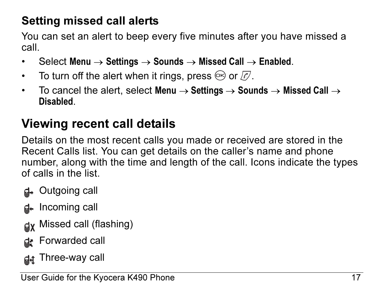 Viewing recent call details | Kyocera ENERGI K490 User Manual | Page 39 / 135