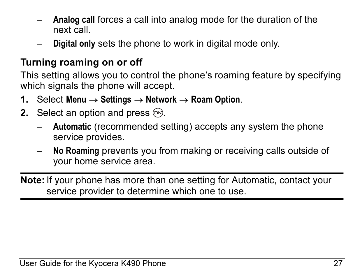 Kyocera ENERGI K490 User Manual | Page 49 / 135