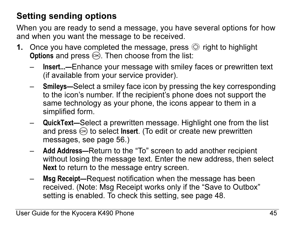 Kyocera ENERGI K490 User Manual | Page 67 / 135