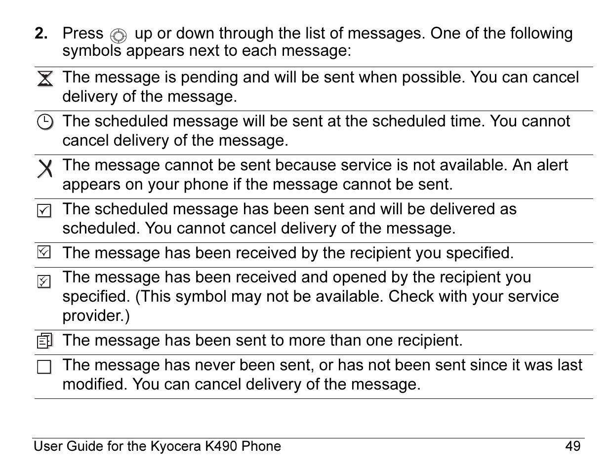 Kyocera ENERGI K490 User Manual | Page 71 / 135