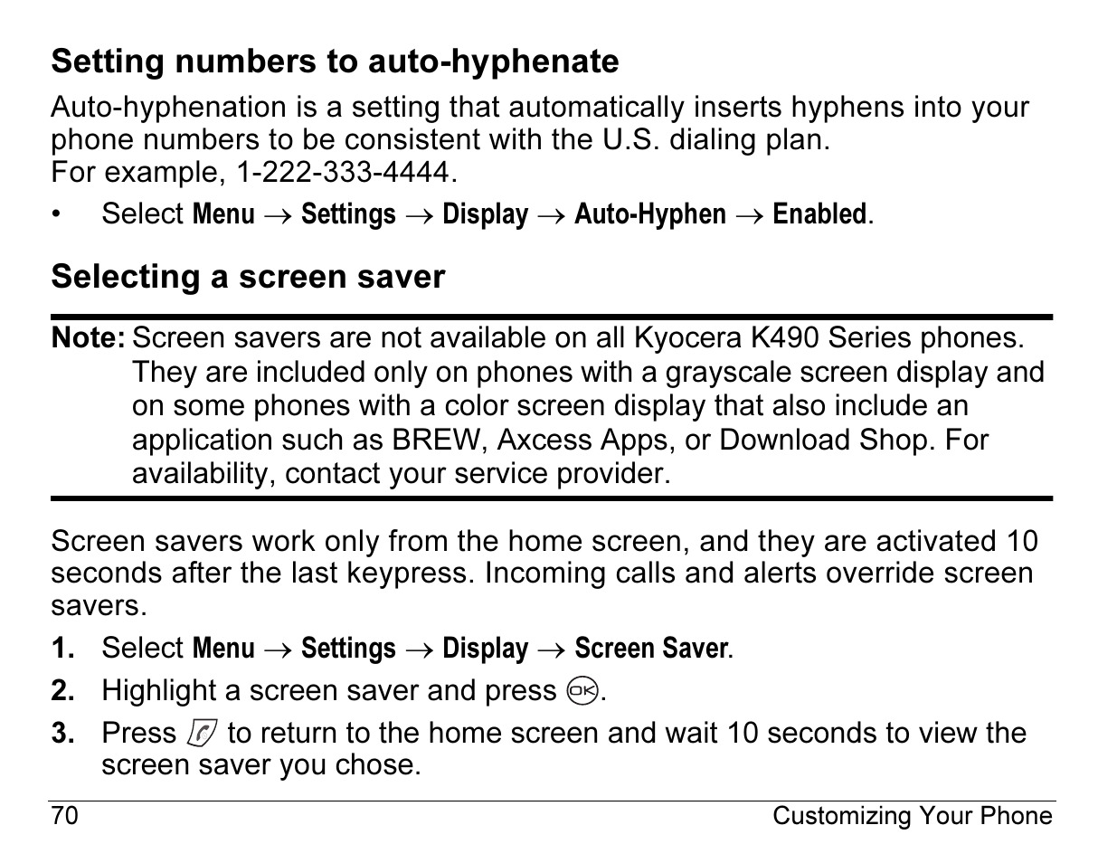 Kyocera ENERGI K490 User Manual | Page 92 / 135